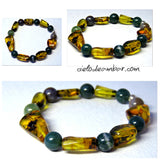 Pulsera de ámbar con jaspe verde (Mod. 07313)