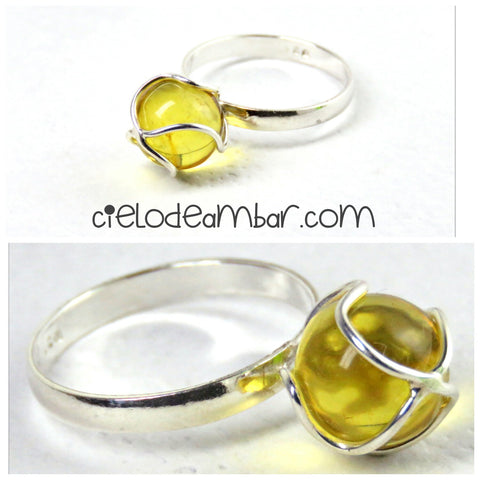 Anillo de ámbar amarillo (Mod. 00810)