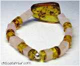 Pulsera ajustable de ámbar con cuarzo (Mod. 0738)