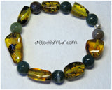 Pulsera de ámbar con jaspe verde (Mod. 07313)
