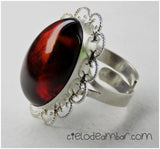 Anillo de ámbar rojo ( Mod. 0089)