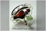 Anillo de ámbar rojo ( Mod. 0089)