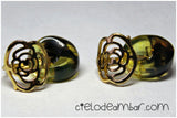 Aretes de ámbar musgoso (Mod. 0801)