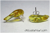 Aretes de ámbar amarillo en forma de delfin (Mod. 0782)