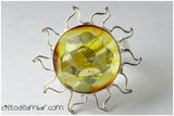 Anillo de ámbar amarillo en forma de sol (Mod. 0883)