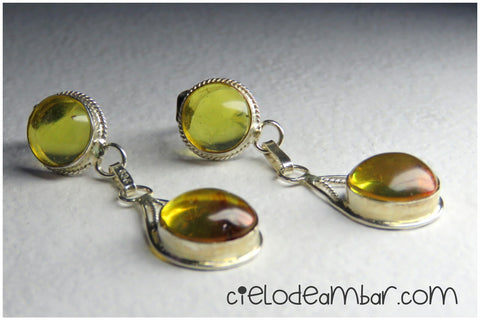 Aretes de ámbar amarillo (Mod. 0711)