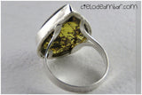 Anillo de ámbar musgoso en forma de gota (Mod. 0086)