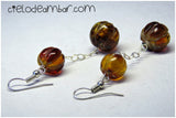 Aretes de ámbar musgoso (Mod. 0821)