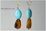 Aretes de ámbar musgoso (Mod. 0761)