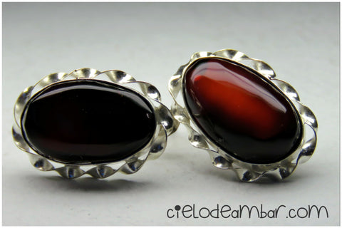 Aretes de ámbar rojo (Mod. 0225A)