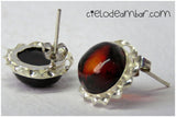 Aretes de ámbar rojo (Mod. 0225B)