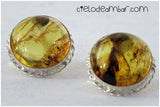 Aretes de ámbar musgoso (Mod. 0222)