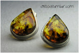 Aretes de ámbar musgoso (Mod. 0221)