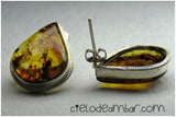 Aretes de ámbar musgoso (Mod. 0221)