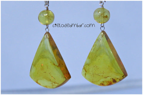 Aretes de ámbar amarillo (Mod. 0523)