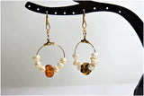ARETES DE ÁMBAR CON PERLAS (MOD. NC-024)
