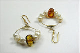 ARETES DE ÁMBAR CON PERLAS (MOD. NC-024)